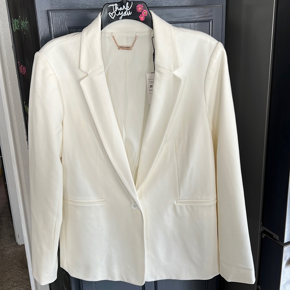 T Tahari Ponte Single Button Blazer